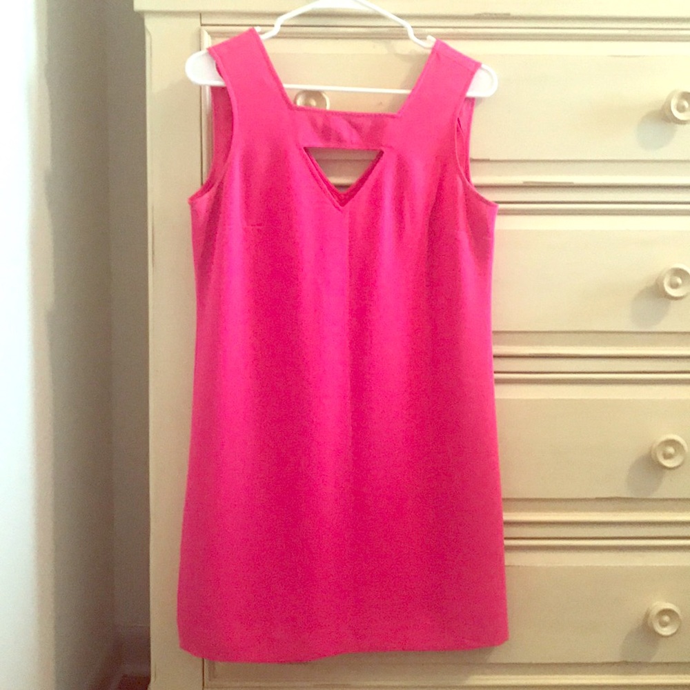 pink shift dress